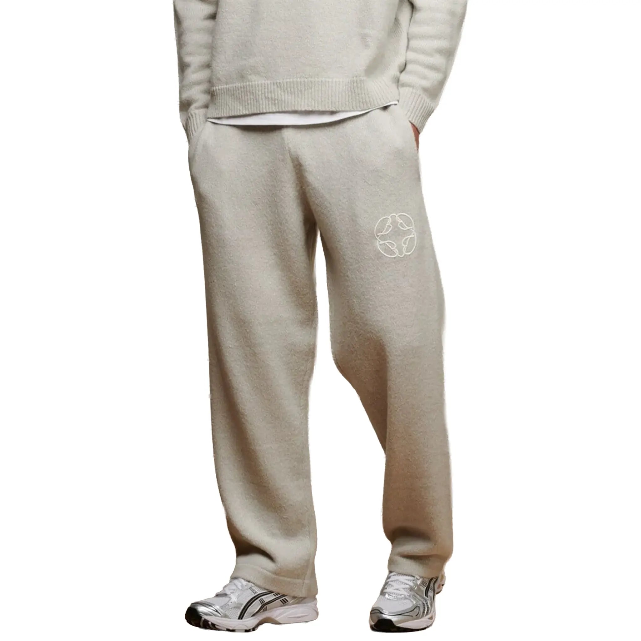 Front View of Belier Mohair Knit Marl Grey Sweatpants